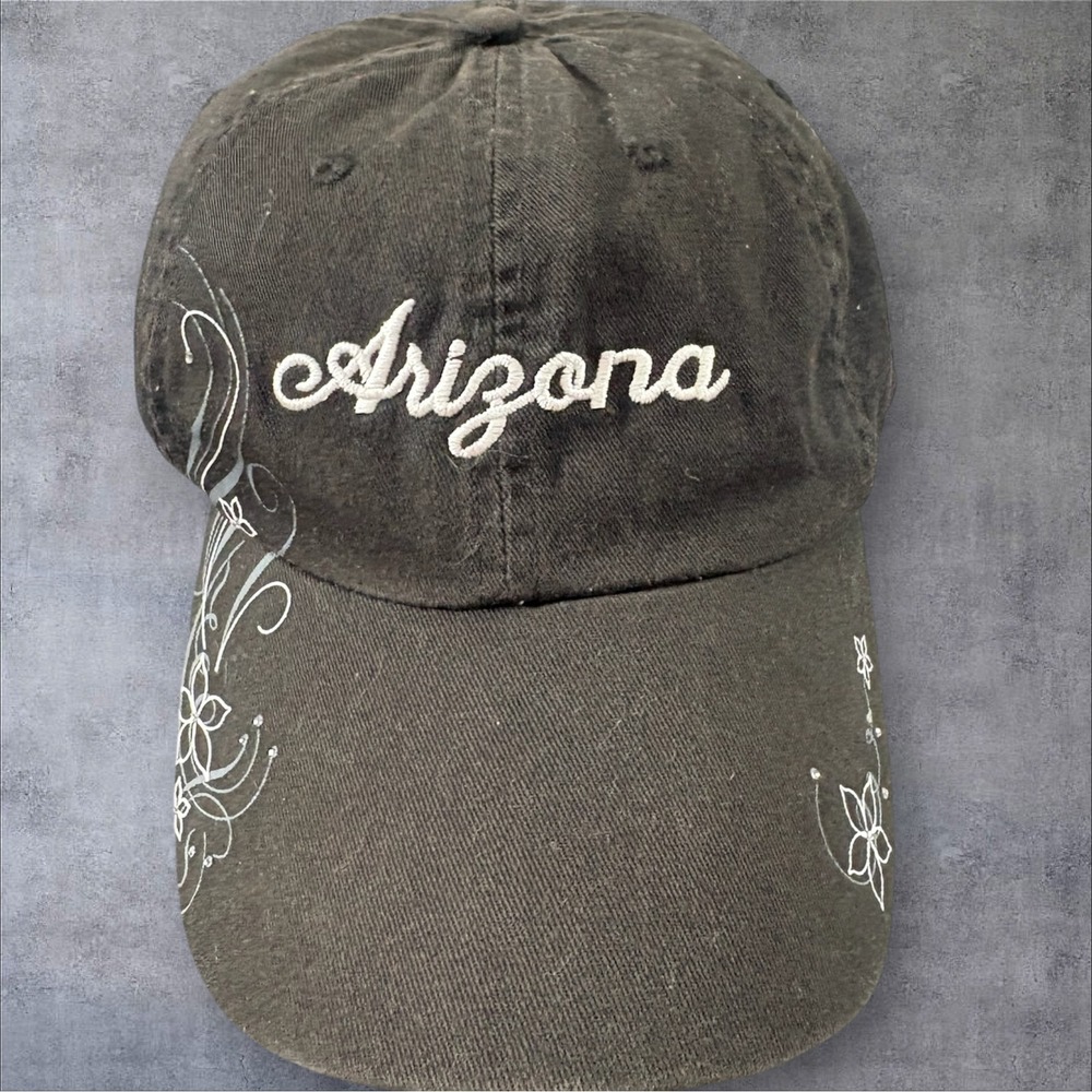 Royal Resortwear Arizona Baseball Hat OSFM Black Floral Embroidered